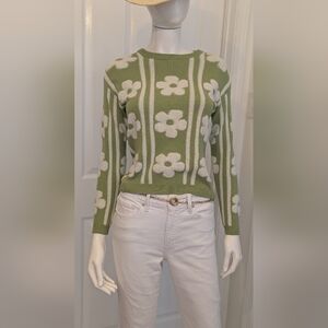 Andy &Evan Green Floral Sweater Xs